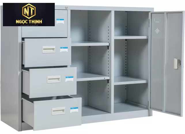 Tủ sắt sơn tĩnh điện 3 khoang TU118-4D Tủ sắt sơn tĩnh điện 3 khoang TU118-4D